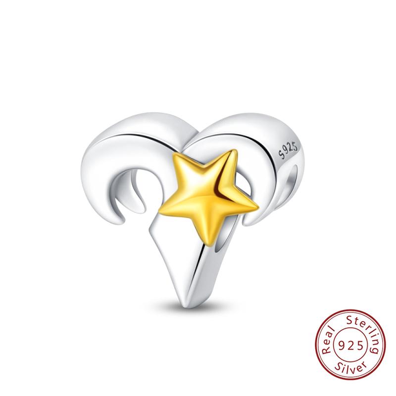 

Самые продаваемые шармы Медные шармы-бусины созвездия Овна Подходят для оригинальных браслетов Сделай сам День рождения Для женщины Ювелирные изделия