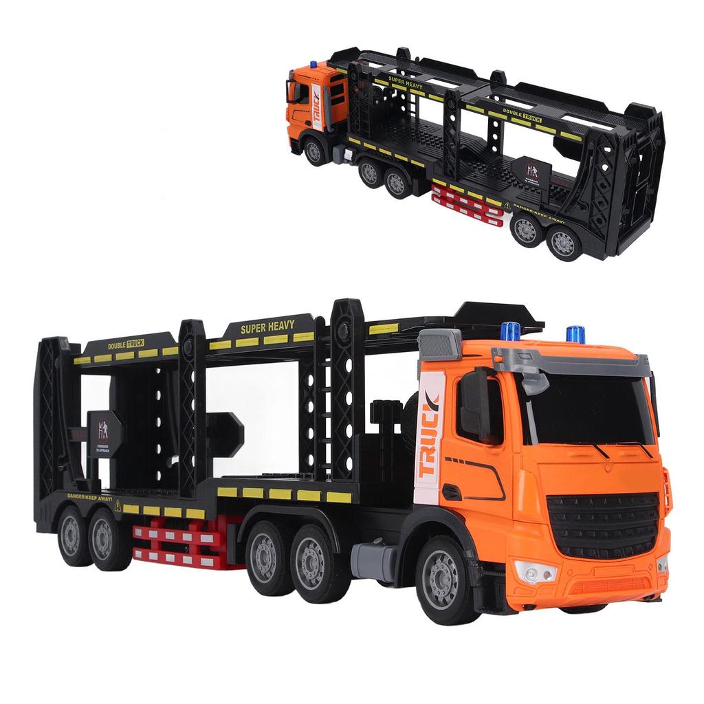 RC Semi Truck with Trailer Double Layer Full Function Sound Light Rechargeable Remote Control