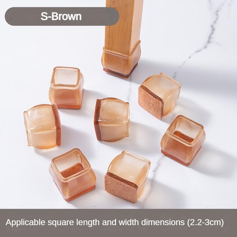 16/8/4Pcs Silicone Non-Slip Legs Pads Thick-soled Furniture Sofa Anti-noise Feet Cover Wood Floor From Scratches Protectors Mat