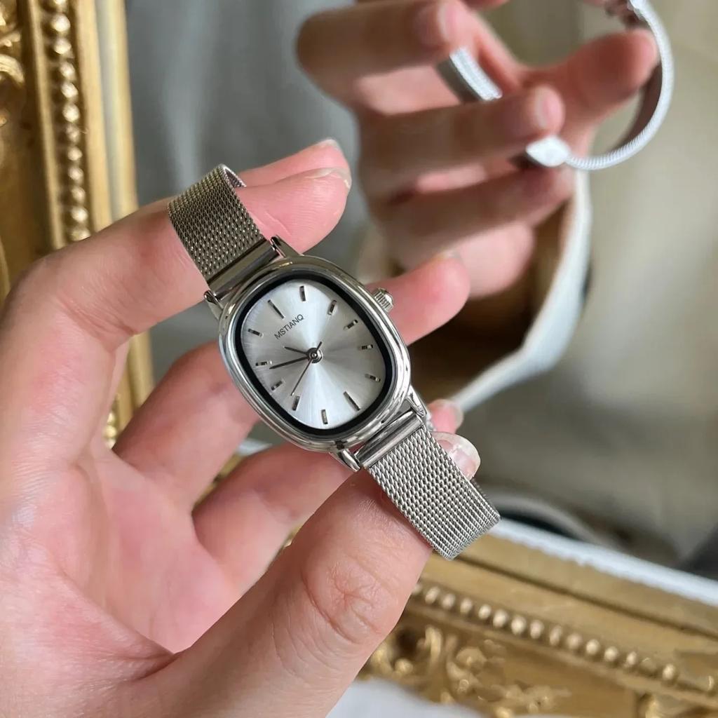Top Oval Dial Quartz Watch Women Fashion Ladies Mesh Belt Strap Wristwatch Student Relojes Para Mujer Montre Dropshipping