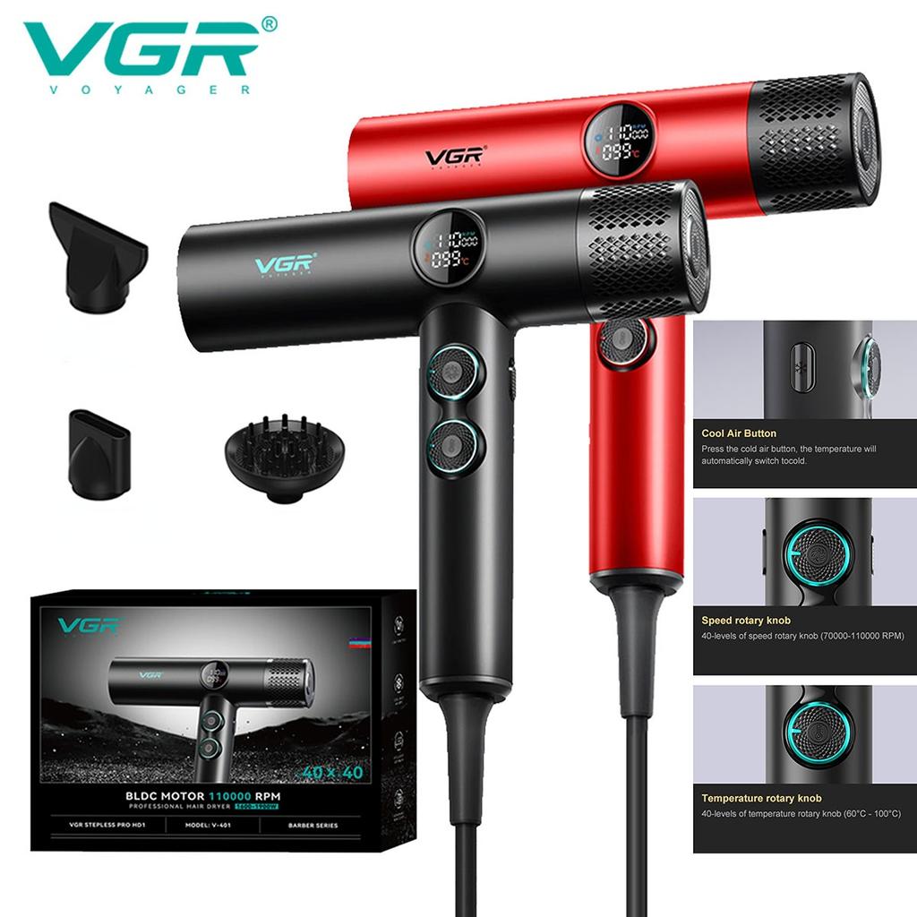 VGR V-401 Vândut la Cald Uscător de Păr Fără Pale Profesionist Îngrijirea Părului Uscător prin Suflare Motor Fără Perii 110000 RPM Potrivit pentru Acasă Saloane cu Afișaj Digital LED