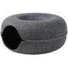 Round Tunnel Cat Bed Comfortable Donut House - Dark Gray