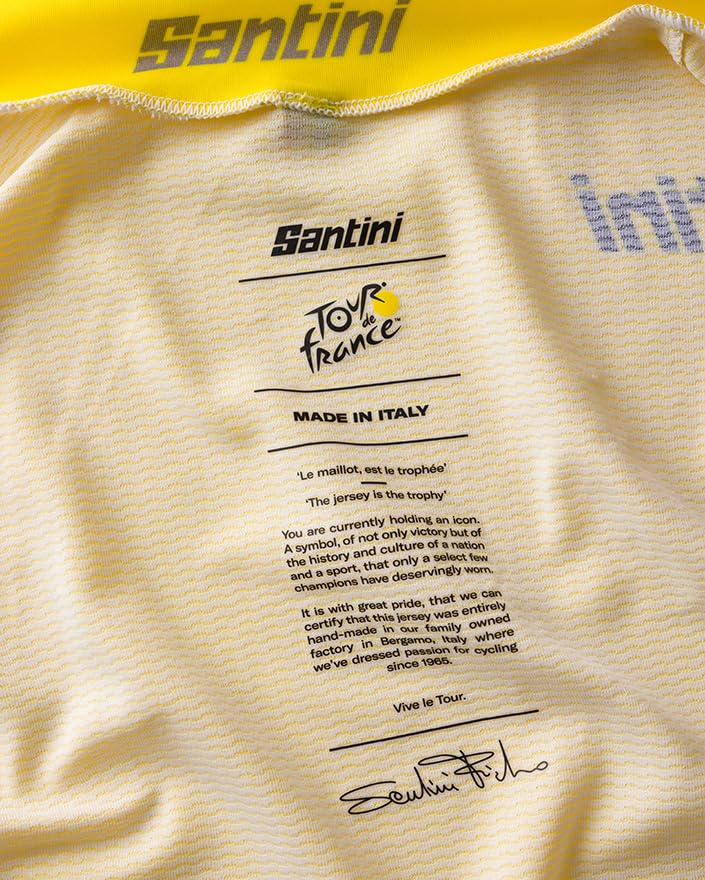 Santini Men's Yellow Tour De France Official Cycling Jersey
