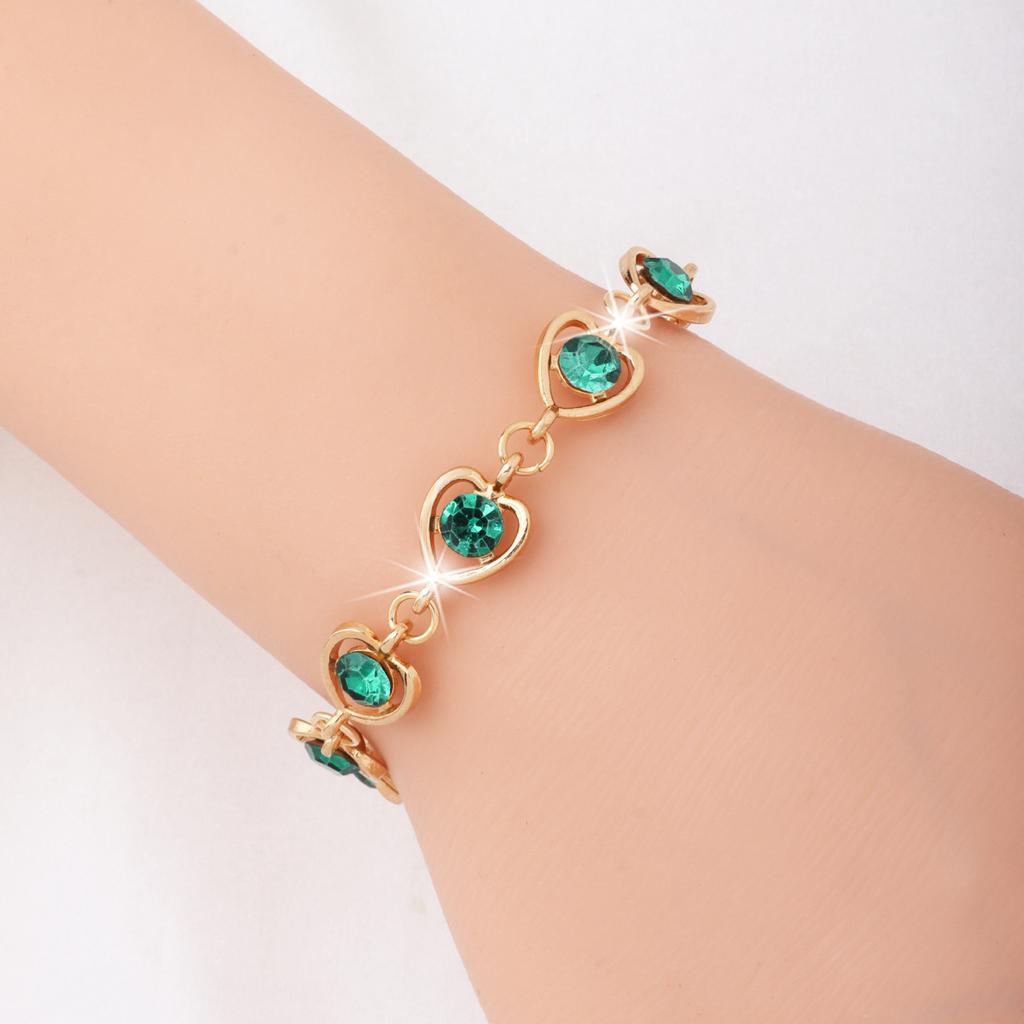 Europe and the United States Hot-selling Jewelry Hollow Love Color a Diamond Bracelet Jewelry Set Fashion Jewelry Factory