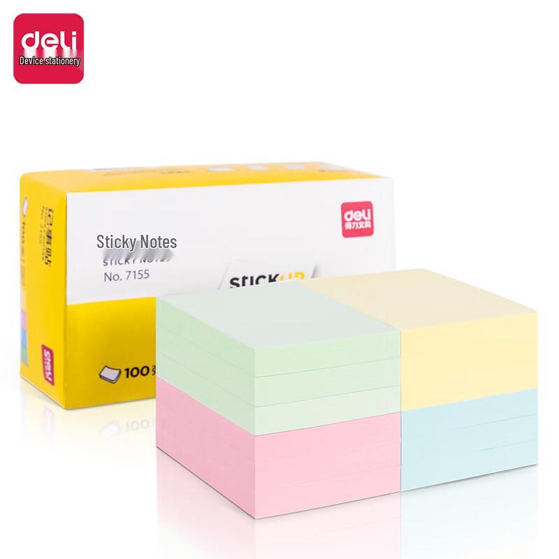Deli Colorful Sticky Notes (12 Pads)