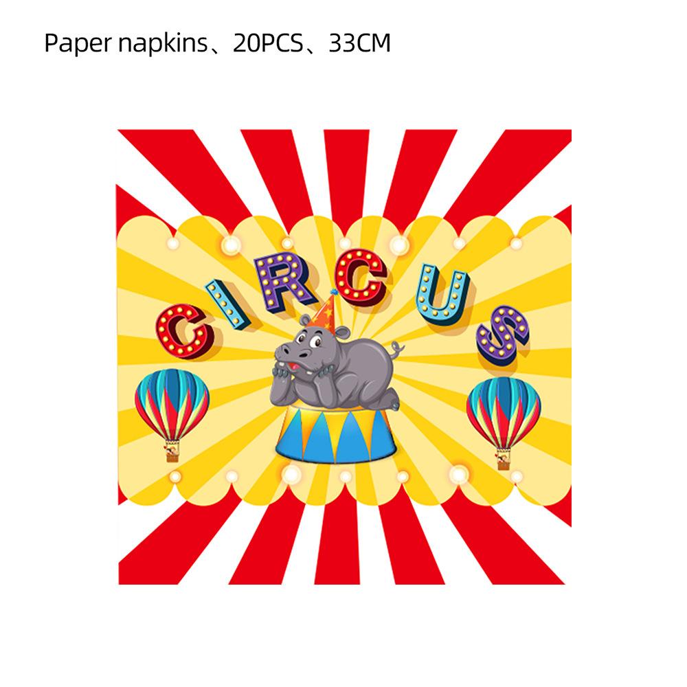Carnival Circus Animals Decorations Banner Birthday Disposable Tableware Tablecloth Plate Cup Napkin Favors Party Supplie