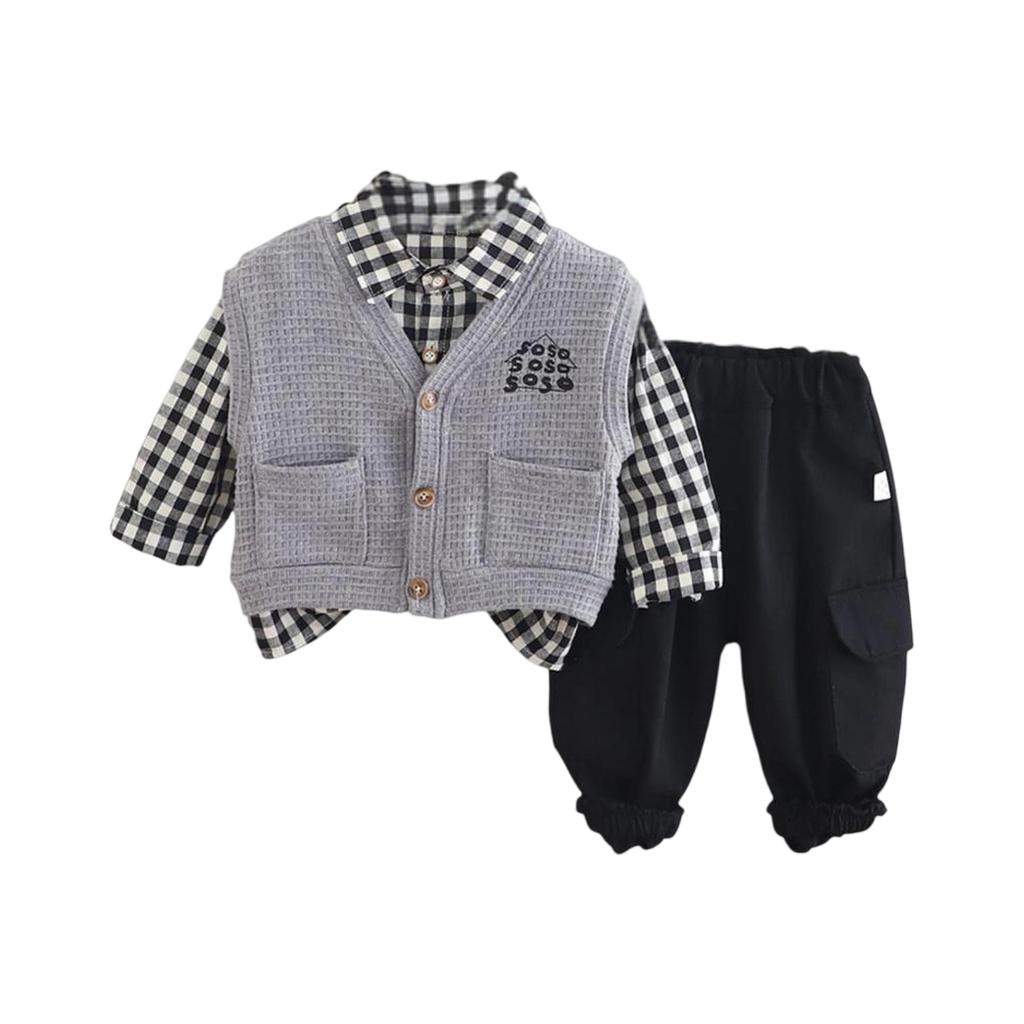 Kids Casual Long-Sleeve Set, Comfortable Daily Wear Outfits