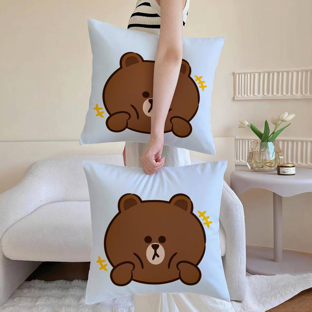 Cute little bear pillowcase living room sofa chair cushion cover home room decoration without pillow core