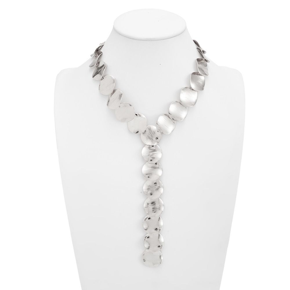 Bohemian Y Shape Necklace Metal Chain Gold Jewelry Fashion Sequin Drop Earrings  Collarbone Chain