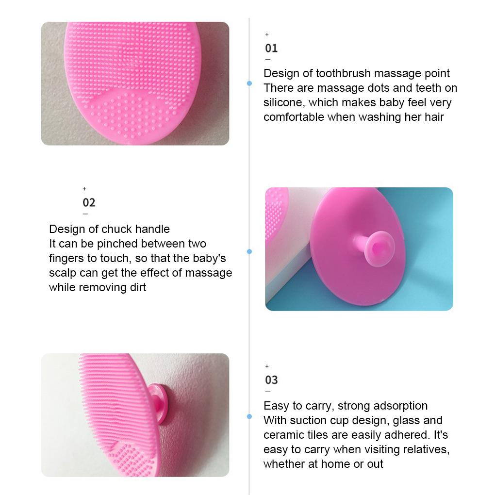 Children Showering Scalp Cleaning Brush Silicone Facial Hair Scrubber Massage Scrubbing Tool Exfoliating Accessory