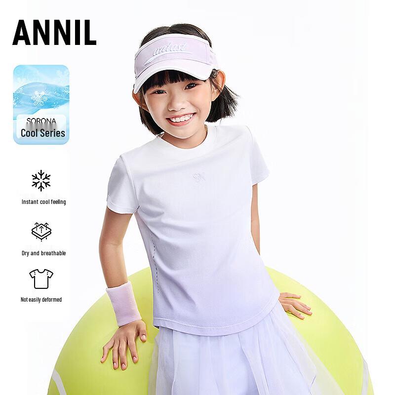 Annil Girls  Round Neck Short Sleeve Knit Top 120
