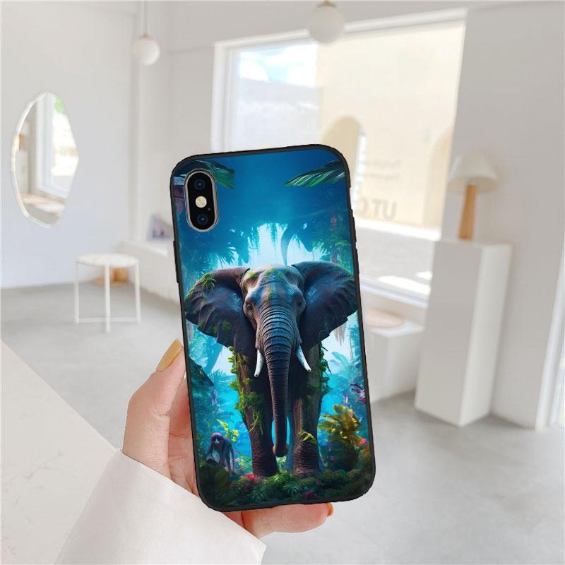 LO4 Animal Elephant Soft Shell Phone Case for Samsung Galaxy S20 S21 S22 Ultra FE + Plus A21S A22 A24 A25 A26 A30 A30S A31