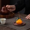 Ceramic Orange Incense Burner for Luck and Prosperity - Small Indoor Incense Holder