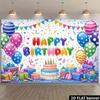 2D plane 1 piece of happy birthday party background fabric star stickers colorful confetti