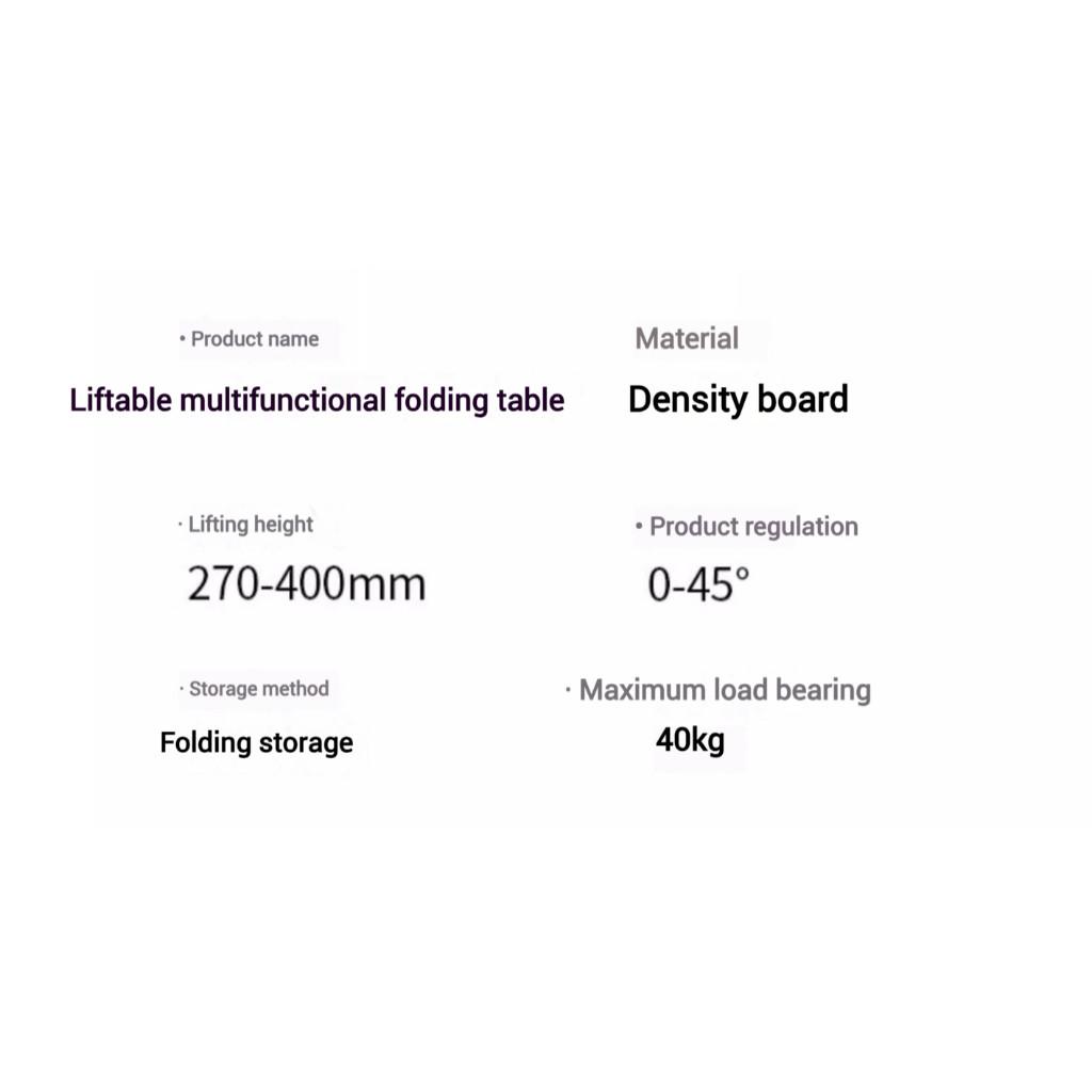 Liftable Multifunctional Folding Table Anti-Slip Laptop Bed Desk Study Work Multi-purpose Portable Lazy Table