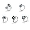 Geometric Square Black Diamond Adjustable Ring Ins Personalized Opening Live Ring Ring