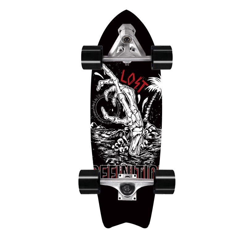 32 אינץ' סקייטבורד גלישה ללא דוושת זנב דוושת CX7 Bridge Brush Street למתחילים למתחילים לתרגול סקי גלישה