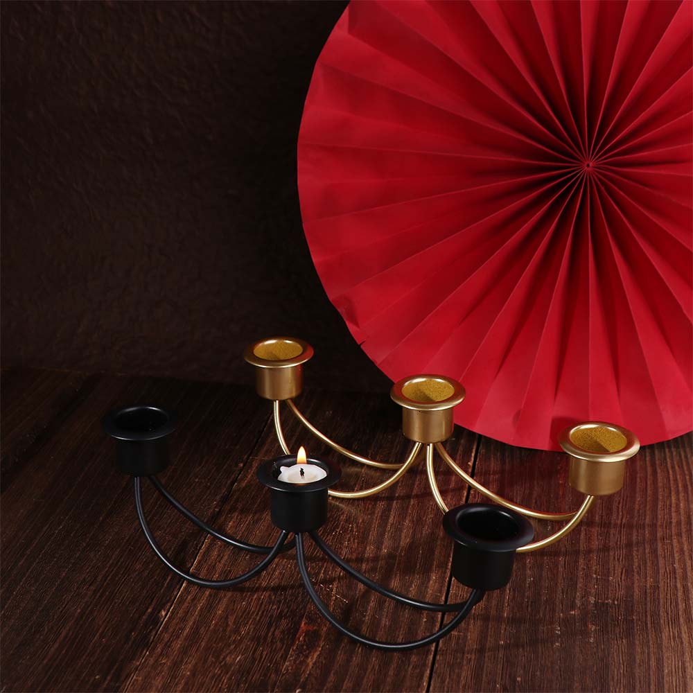 European Style Candle Holder Minimalist Candle Stand Elegant Three Head Candlestick Banquet
