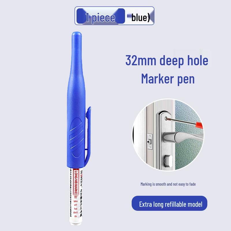 Cross-border Exclusive Deep Hole Woodworking Marker - 32MM Quick-dry, Waterproof, Fade-resistant for Drilling and Tile