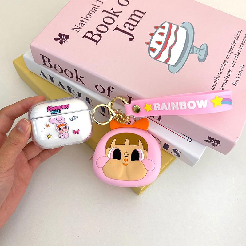 Cute Cartoon Wireless Earphone In-Ear Earbuds With Protective Case And Hanging Rope Strap For Phone Bluetooth Headphone Headsets