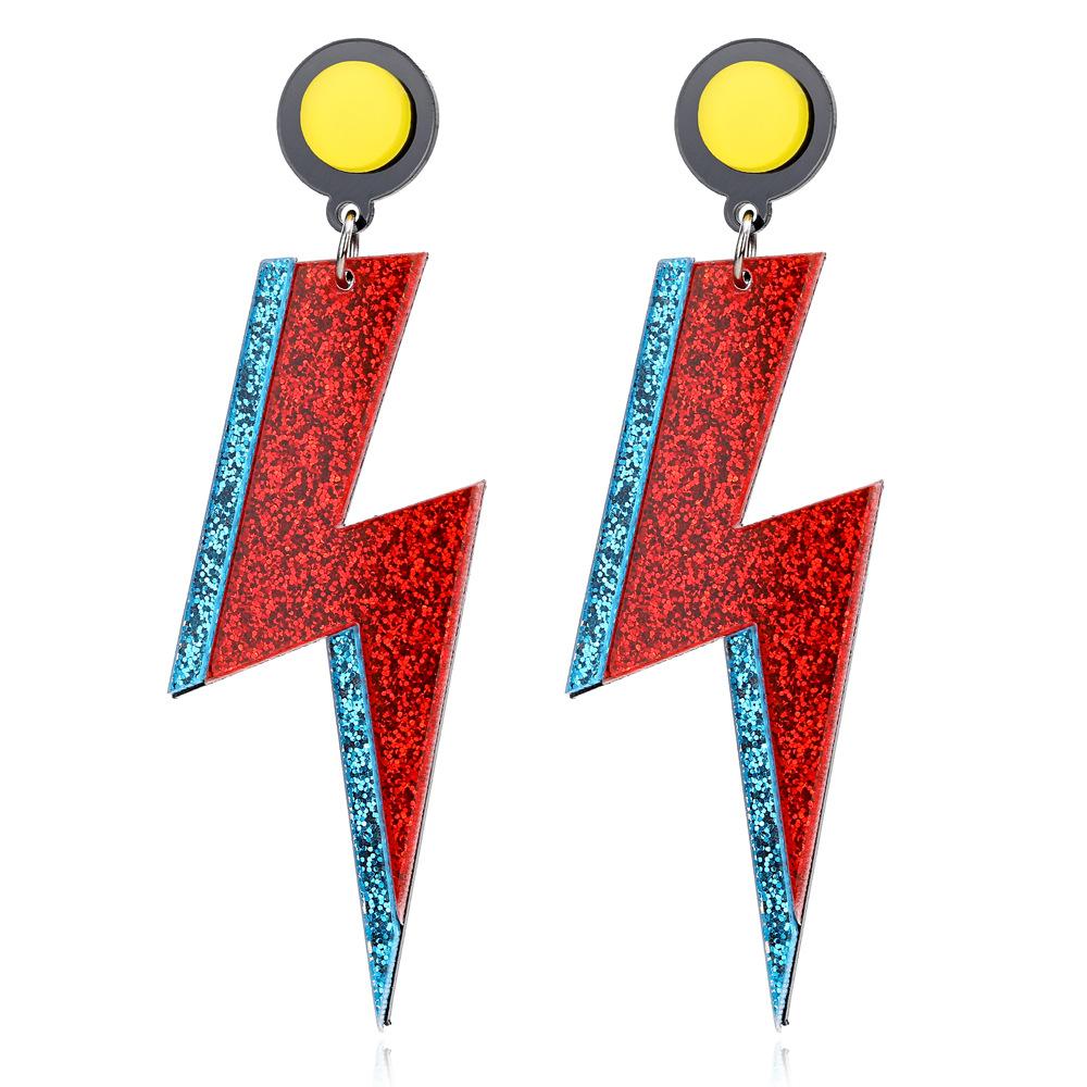 Acrylic Lightning Pendant Earrings Exaggerated Exaggerated Trend Earrings  Women