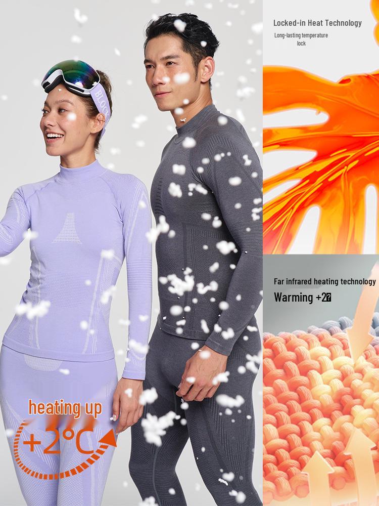 Men's & Women's Quick-Dry Skiing Cycling Hiking Sweat-Wicking Warm Thermal Underwear Set for Autumn/Winter