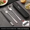 Portable Stainless Steel Cutlery Set with Storage Case