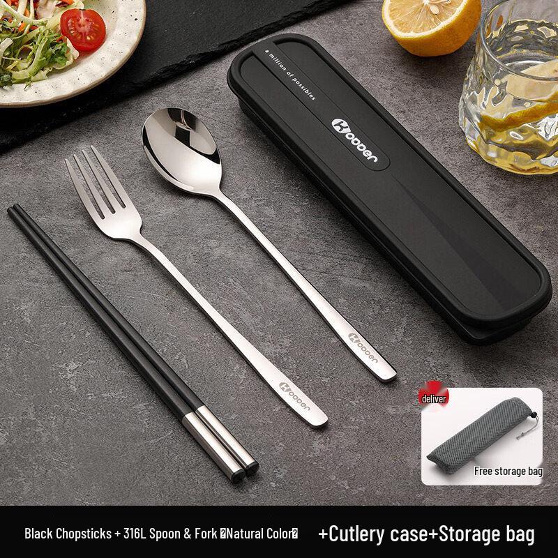 Portable Stainless Steel Cutlery Set with Storage Case