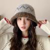 Korean Style Casual Basin Hat Japanese Style Thickened Woolen Hat Autumn and Winter Women's Warm Fashion Hat Versatile Knitted Hat Small Face