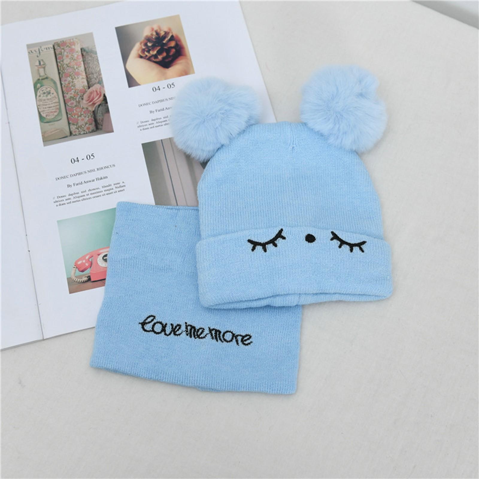 

Набор: Шапка-ушанка для девочки и мальчика, вязаная крючком, с помпоном, шарф синий