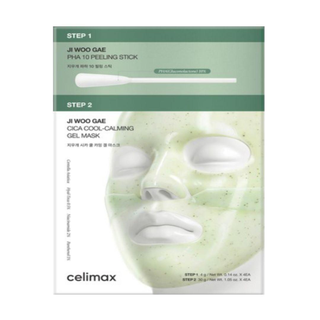Celimax Eraser Cica PHA Peel Two-Step Gel Mask Exfoliating & Soothing Care 4pcs