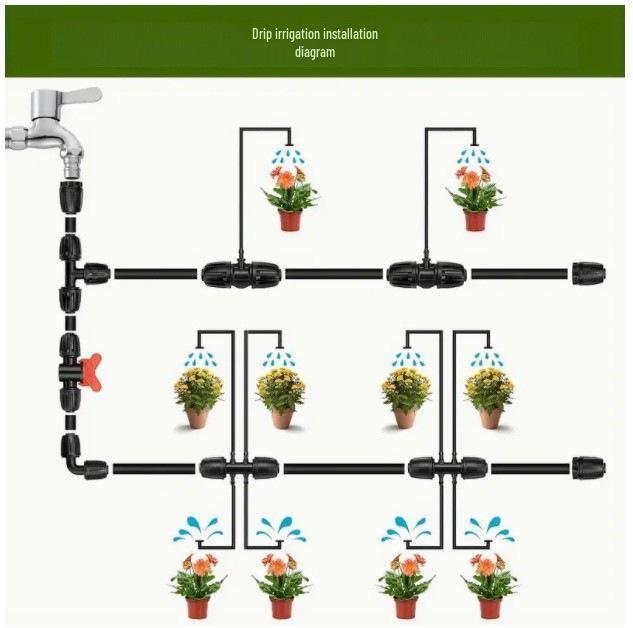 16mm PE Pipe Water-Saving Irrigation Fittings: 4-Point Hose, Valve, Reducing Tee, Six-Way Plug, Elbow Connector