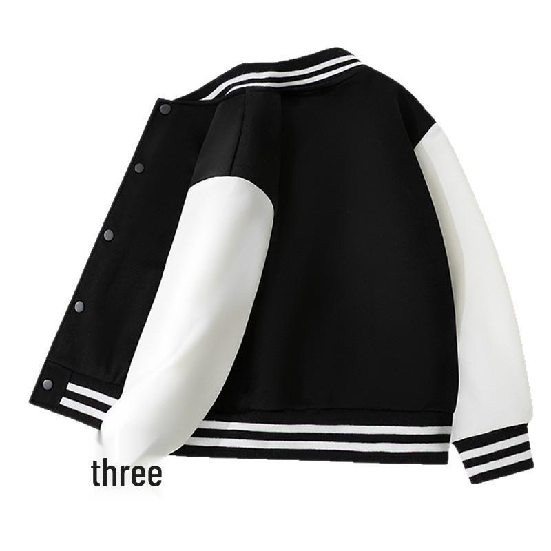 Kids' Color Block Baseball Jacket - Trendy Spring Long Sleeve Cardigan for Boys & Girls 2026.