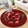1pc Christmas Bow Chair Carpet for Office Non Slip, Lightweight, Machine Washable Rug for Office Holiday Decor