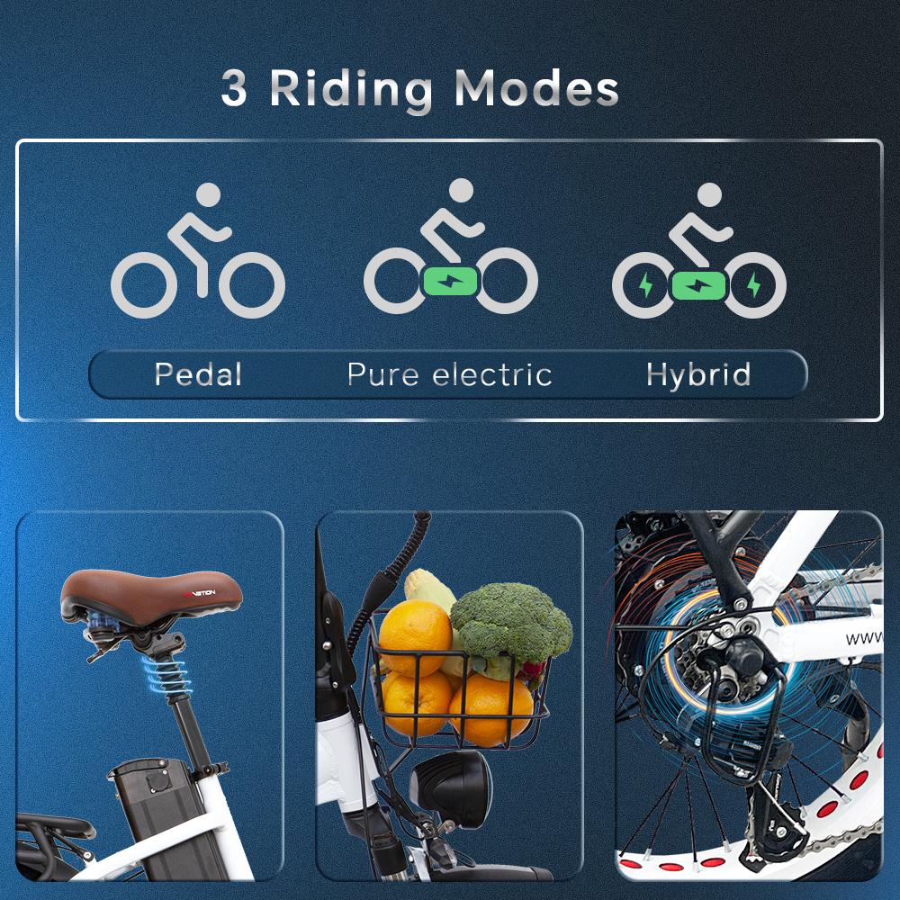 DRVETION CT20 Składany Rower Elektryczny 20*4.0" Grube Opony 750W Silnik 48V 10AH/15AH/20AH Bateria 45km/h Maksymalna Prędkość Hamulec Tarczowy Shimano 7-biegowy