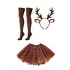 Braunes Pünktchen-Geweih-Rentier-Cosplay-Set Flauschiges Geweih Tüllrock-Set Sexy Rentier-Kostüm-Set Für Mädchen