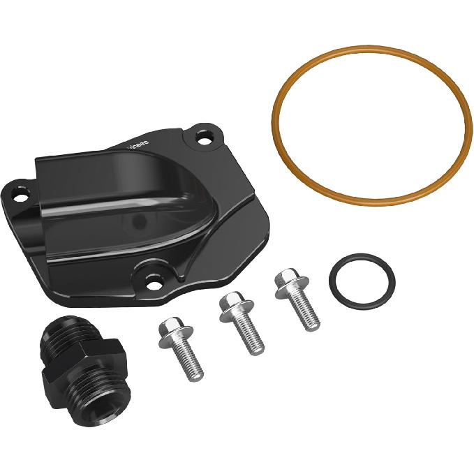 

Bevinsee K20 K24 Timing Chain Tensioner Oil Return Plate Cover with AN10 Turbo Oil Drain, Compatible with Honda K-Series Engines, Aluminium