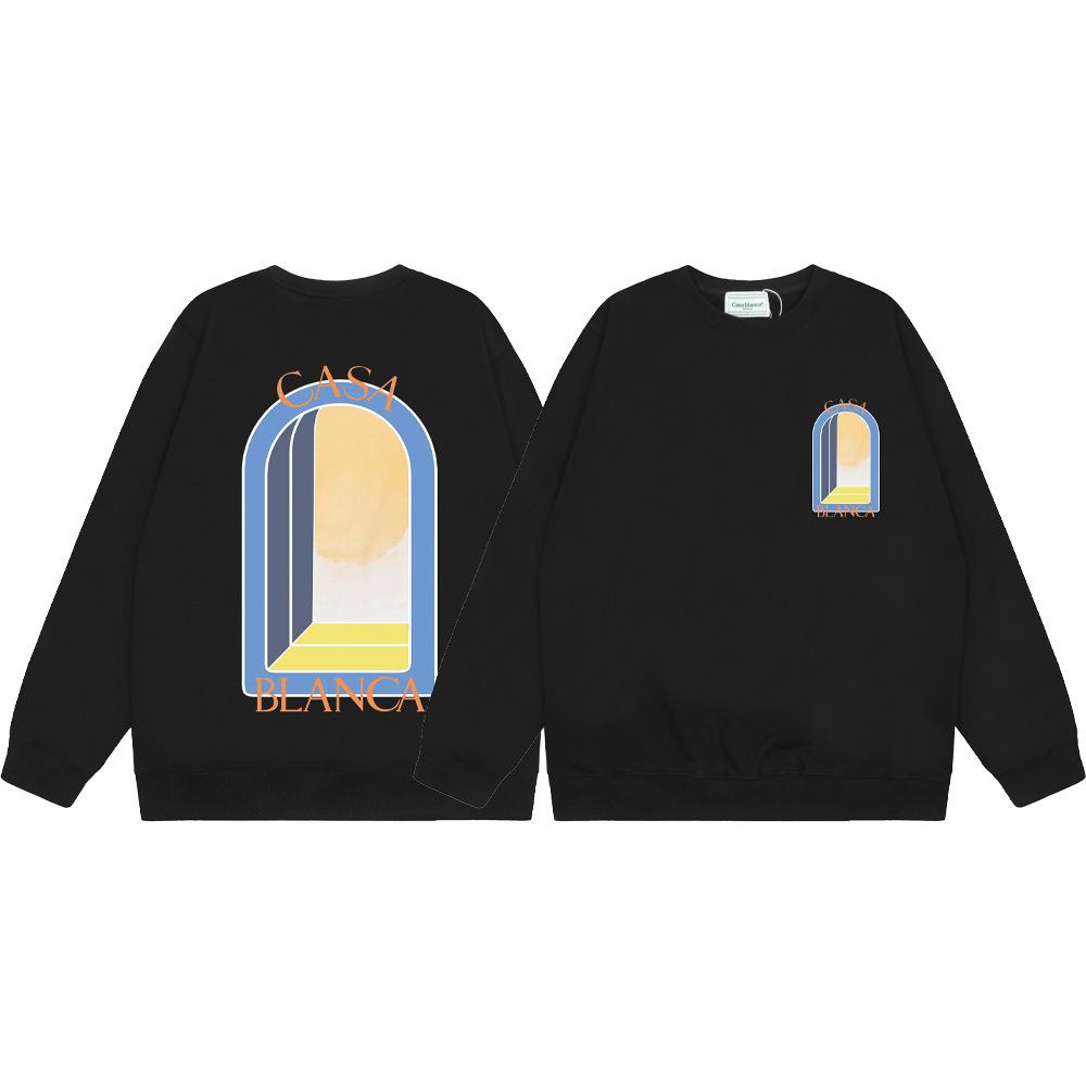 Grenzüberschreitende trendige Marke Casablanca Casablanca Buchstabe gemaltes Print 380g Herren- und Damen- Rundhals-Pullover