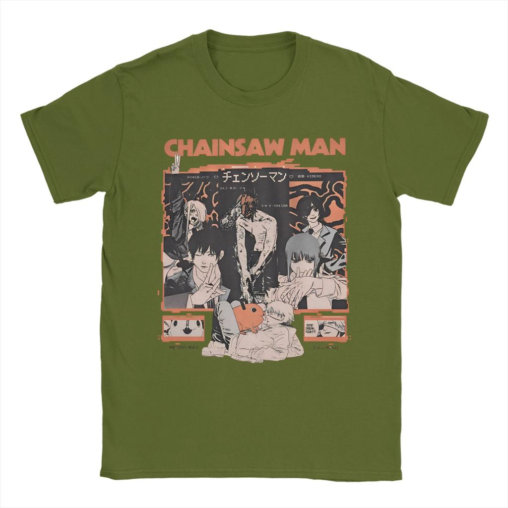 Chainsaw Man Makima Power Reze Camisetas 100% Algodón Camisetas Divertidas Cuello Redondo Camisetas de Manga Corta de Manga Corta Verano