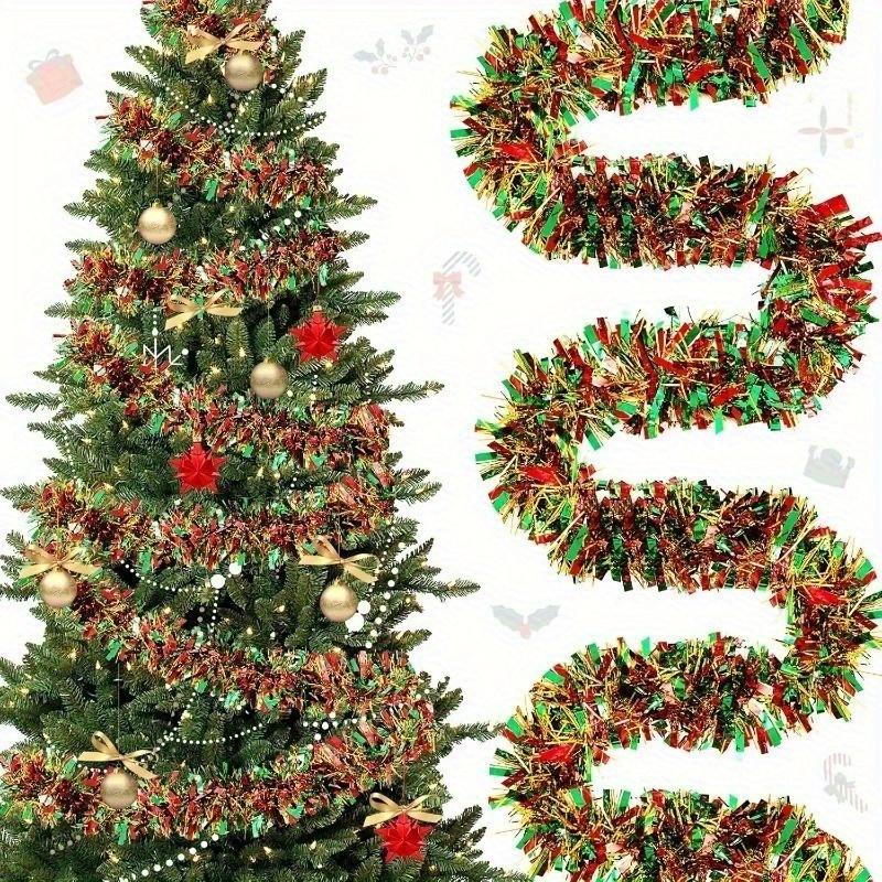Christmas Ornaments Garland Multicolored Metallic Garland Glitter Leaf Garland Hanging Decoration for Christmas Tree Decoration