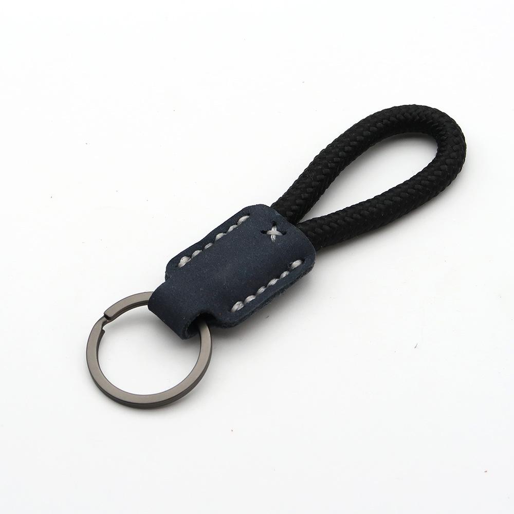 Handmade Genuine Leather Key Chain Pendant - Frosted Leather, Multifunctional Lanyard, Creative Design Key Ring
