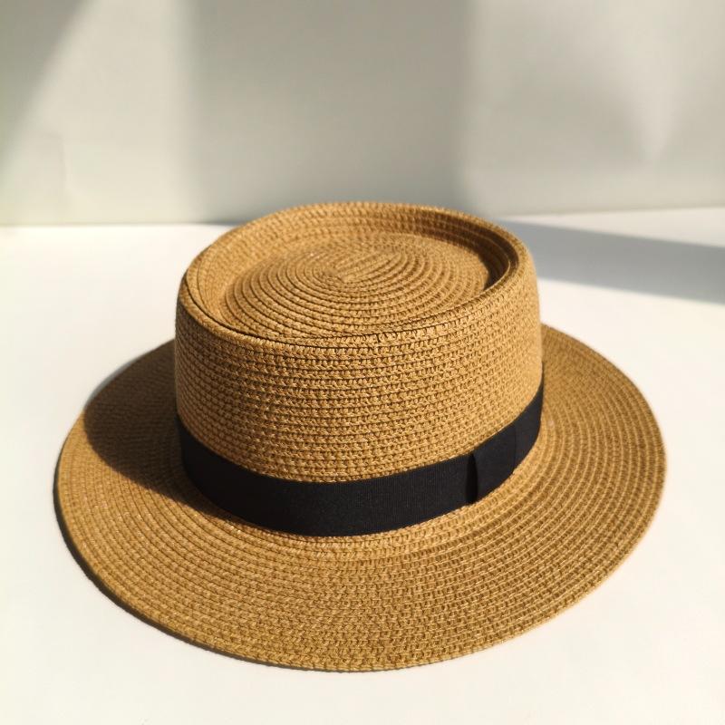 High-quality women's hats cross-border custom French top hats, straw hats, high-end seaside vacation photos