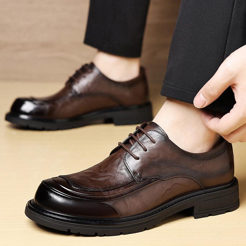 Men Made of Genuine Leather with A Soft Sole and A Top Layer of Cowhide Trendy Brand High-end Wear-resistant Anti Slip Business Leather Shoes