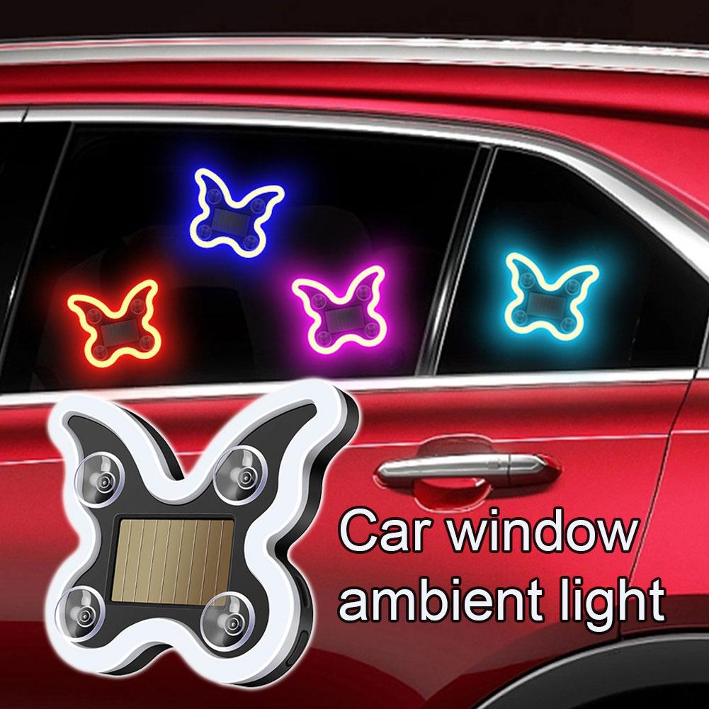Car Solar Triangle Window Butterfly-shaped Light Emitting Butterfly-shaped Atmosphere Light Interior LED Atmosphere Light