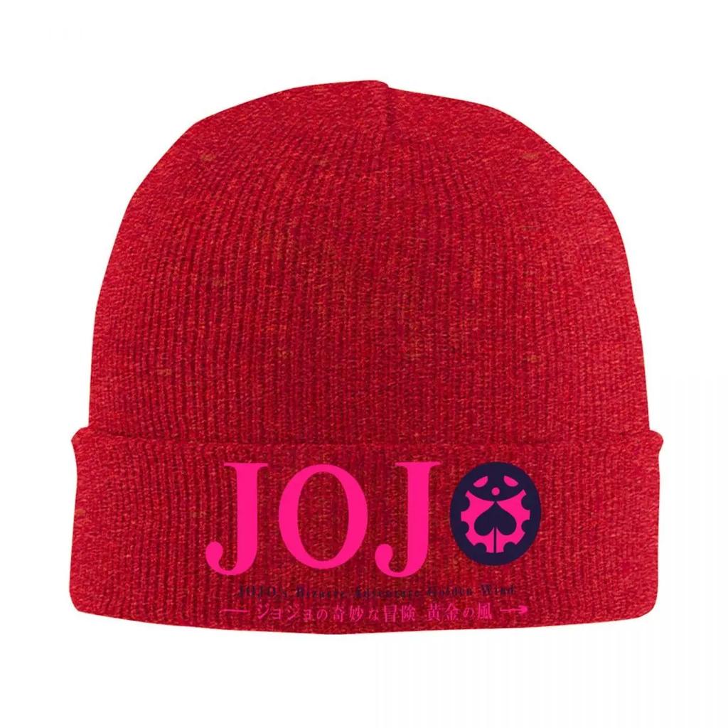New JojosBizarreAdventureLogo Knit Hat Beanie Autumn Winter Hats Warm Acrylic Fashion Caps Unisex Women Gifts