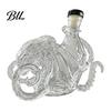 Marine Life Collectible Bottle Octopus-Shaped Glass Decanter, 3D Artistic Borosilicate for Whiskey Wine Soda, Sculpted 350ml Decorative Liquid Bottle,