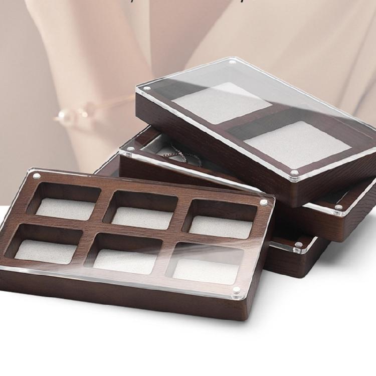 Sophisticated Sturdy Wood Jewelry Display Container with Waterproof and Clear Acrylics Top Accessory for Organization