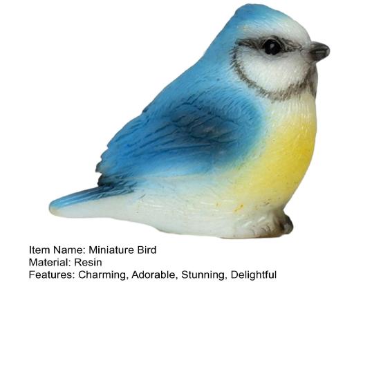 Yousheng Mini Bird Figurine Tiny Resin Bird Cake Topper Miniature Bird Animal Figure for Dollhouse Accessories Fairy Garden Plant Pot Ornaments
