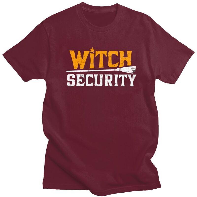 Custom Witch Security Halloween Joke T Shirt Men Short Sleeve 100 Cotton Tshirt Casual Tees Streetwear Tshirt