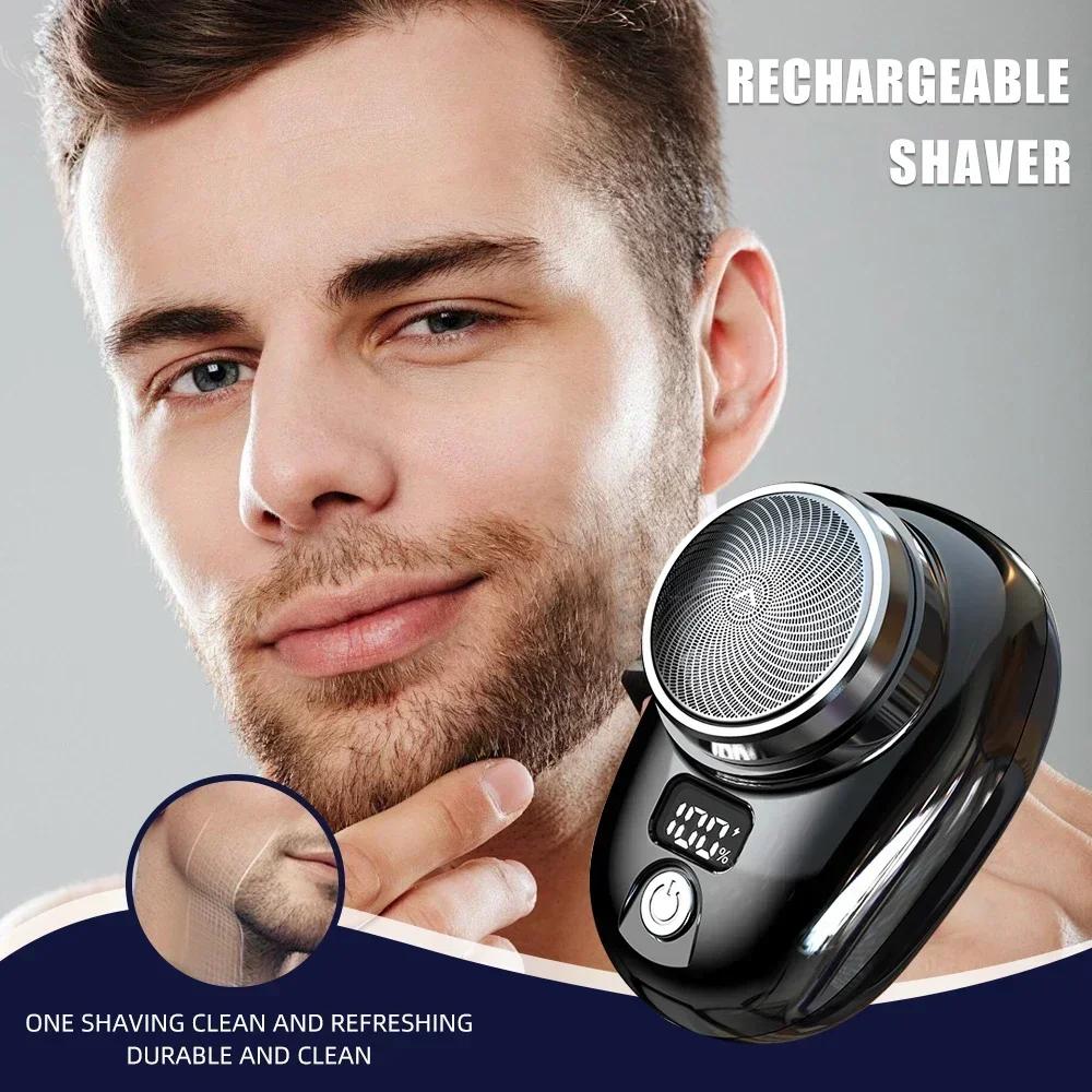 USB-minibarberingslommestørrelse Bærbar elektrisk barbermaskin Oppladbar barberhøvel Herre Minireise elektrisk barbermaskin Bærbar lommebarberhøvel